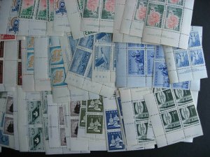 Canada 200 different MNH plate blocks, 1940s to 1970s era, nice group here!