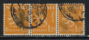 FINLAND 168 VFU STRIP OF 3 Z4068