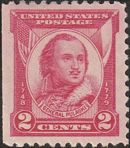 # 690 Mint Hinged Carmine Rose General Casimir Pulaski