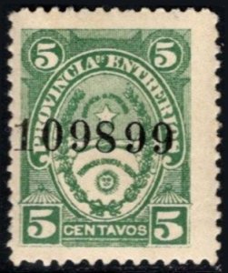 1898 Argentine Local Tax Revenue Province of Entre Rios 5 Centavos MNH