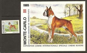 Monaco 1479 MNH 1985 Intl. Dog Show w Caine Expo Folder