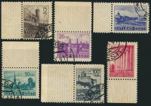 Estonia NB1-NB6,CTO.Michel 4-9. WW II occupation stamps,1941.Tallinn,Tartu,Narva