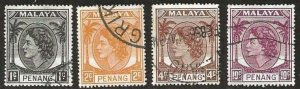 Penang  Sc. 29-31, 35  used.  1954.  (P465)