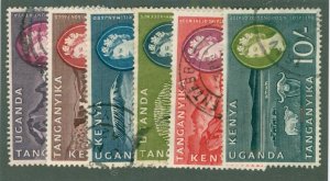 KENYA AND UGANDA 129-34 USED CV $13.00BIN $6.25