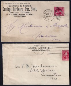 US 1915 HOMECOMING ILLUSTRATED COVER WATERLOO WISCONSIN & CARRIAGE HARDWARE IRON