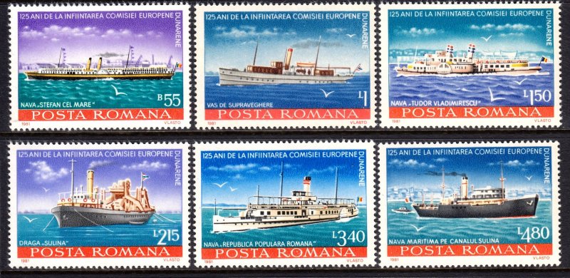 Romania 1979 Romanian Ships Complete Mint MNH Set SC 2856-2861