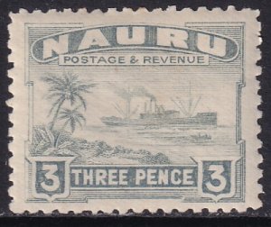 Sc# 22a 1947 Nauru KGV 3 pence Freighter issue MLH CV $7.00