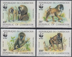 CAMEROUN Sc# 843-6 CPL MNH WORLDWIDE WILDLIFE FUND BABOONS