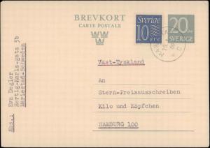 Sweden, Government Postal Card