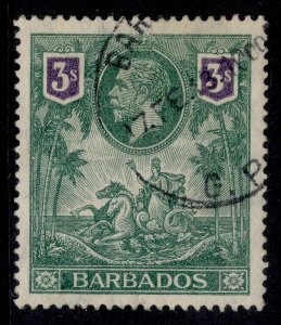 BARBADOS GV SG180, 3S Vert Et Violet, FINE USAGE. Cat £140.