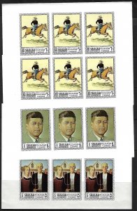 UAE SHARJAH 1968 AMERICAN CLASSIC PAINTINGS Mi 448B 453B EIGHT FULL IMPERF SHEET