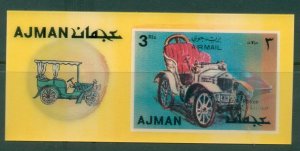 Ajman 1972 Mi#MS377 Traditional & Moderm Automobiles, 3d plastic coated MS MLH