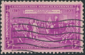 US 798 Constitution Sesquicentennial Issue; Used -- See details and scans