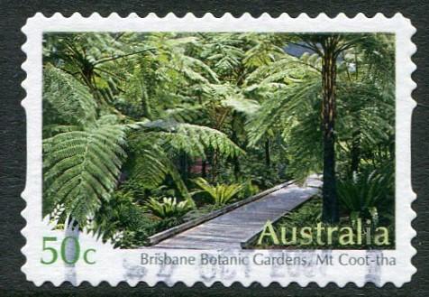 AUSTRALIAN BOTANIC GARDENS 2007 - 50c MT COOT-THA, BRISBANE USED SELF-ADHESIVE