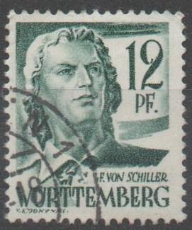 Wurttemberg, 12pf Von Schiller, used (B110)