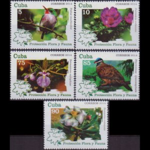 CUBA 2014 - Scott# 5599/604 Flora/Birds 5-90c NH