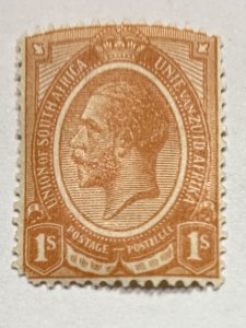 South Africa 1913 1S George V Unused #11 fault yppuer rt corner