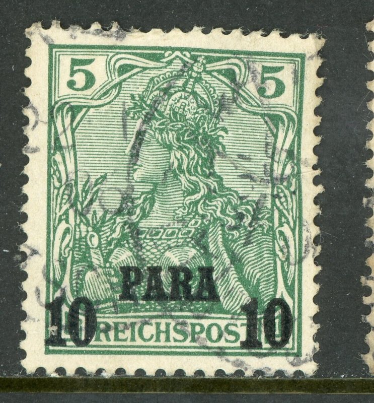 Germany 1903 Offices in Turkey 10 Para/5pf Green Scott # 25 VFU K769