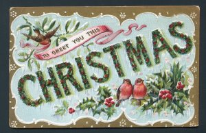 1910 Christmas Postcard - LeClaire, Iowa to Watertown, South Dakota