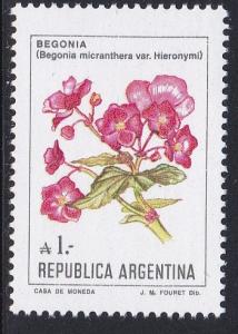 Argentina # 1524, Begonias, NH