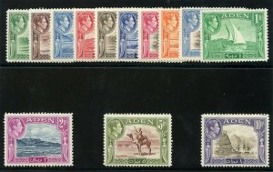 Aden 1939 KGVI set complete MLH. SG 16-27. Sc 16-27.