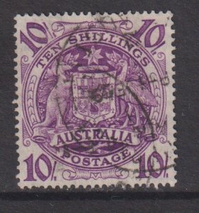 Australia   #219  used   1949   Arms of Australia  10sh