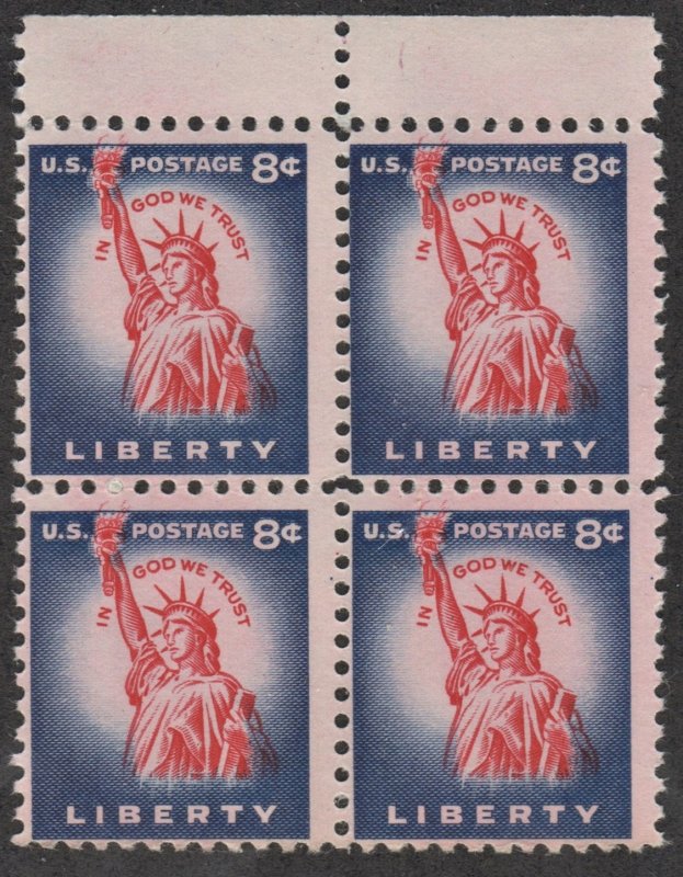 SC#1041 8¢ Statue of Liberty Block of Four (1954) MNH