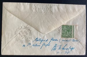 1933 Dun Laoghaire Ireland First Flight Cover To Singapore Imperial Airways