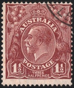 Australia SC#115 1½d King George V Single (1936) Used