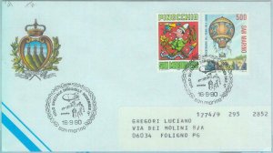 89926 - SAN MARINO - Postal History - SPECIAL POSTMARK 1990 Aviation ZEPPELIN