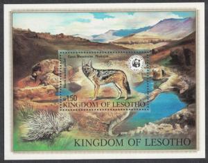 Lesotho WWF Black-backed Jackal MS Miniature Sheet SG#MS473 MI#Block 12