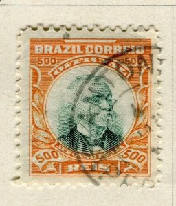 BRAZIL; 1906 early Pena Official issue fine used 500r. value