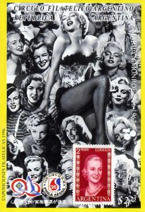 Argentina 1996 Marilyn Monroe-Eva Peron S/S non postal  MNH VF Scarce!!!