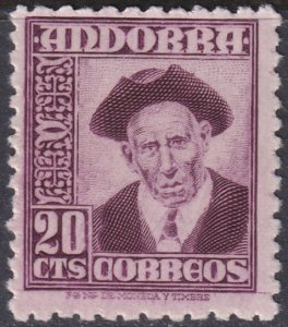 Andorra Spanish 1948 Sc 40 MNH**