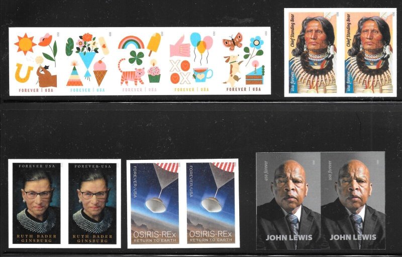 IMPERFORATE--2nd Half 2023 (8) Commemorative (NO Die-Cut) Issues---HORIZ. PAIRS