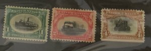 US 1901 Pav- Anerican Exposition #294-6 set of 3 mint