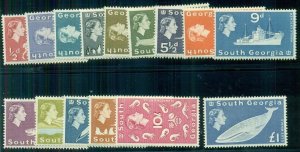 SOUTH GEORGIA #1-15, ½p - £1, og, NH, VF, Scott $198.00