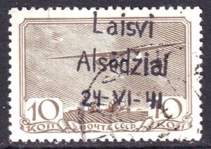 RUSSIA 679 1941 LAISVI ALSEDZIAI OVERPRINT LATVIA OCC CDS XF SOUND