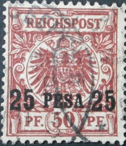 German East Africa 1893 Twenty Five Pesa with SEEPOST postmark