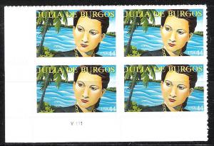 MNH Plate Block Julia De Burgos sc 4476 @ face 