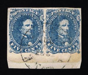 GENUINE CONFEDERATE CSA SCOTT #4 STONE-3 USED PAIR PLATED POSITION 49 & 50