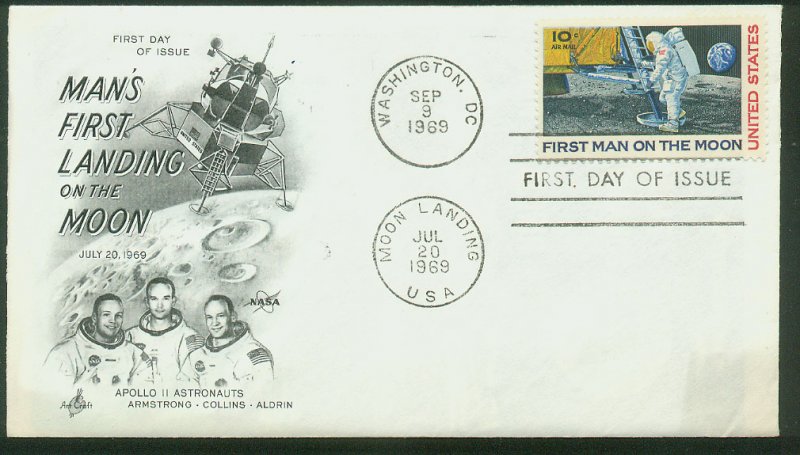 U.S. C76, MOON LANDING. FDC. VF. (17)