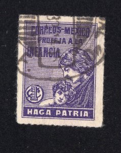 Mexico 1929 1c violet Postal Tax, Scott RA8 used, value = 25c