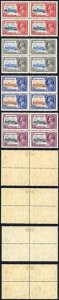 Virgin Is 1935 Silver Jubilee SG103/6 in BLOCKS 2 x U/M (Gum Slightly brown)