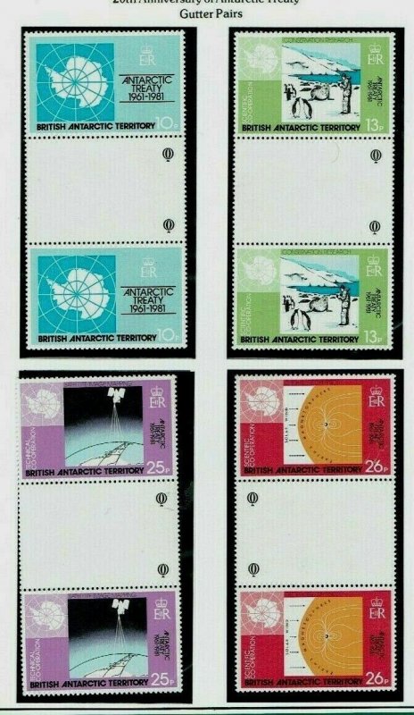 British Antarctic Territory:1981 25th Anniv. Antarctic Treaty MNH + Gutter pairs