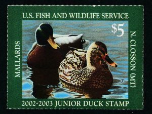 UNITED STATES JDS10 MINT NH VF JR.DUCK $5 MALLARDS