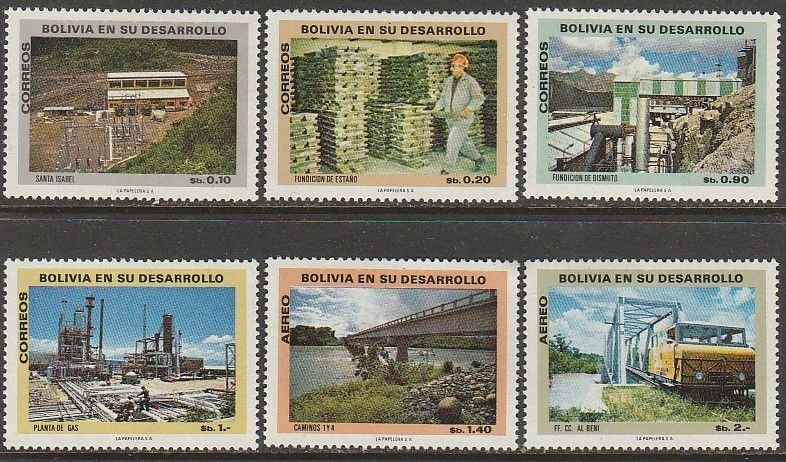 BOLIVIA 554-557, C324-C325, BOLIVIA'S DEVELOPMENT. MINT, NH. VF. (142)