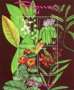 Nevis 2014 ORCHIDS OF THE CARRIBEAN s/s Perforated Mint (NH)