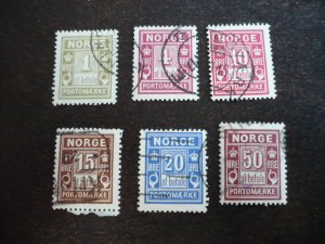 Stamp - Norway - Scott# J1-J6 - Used Part Set of 6 Stamps