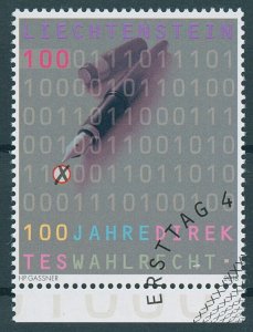 Liechtenstein 2018 CTO Universal Suffrage 100 Yrs 1v Set Voting Elections Stamps